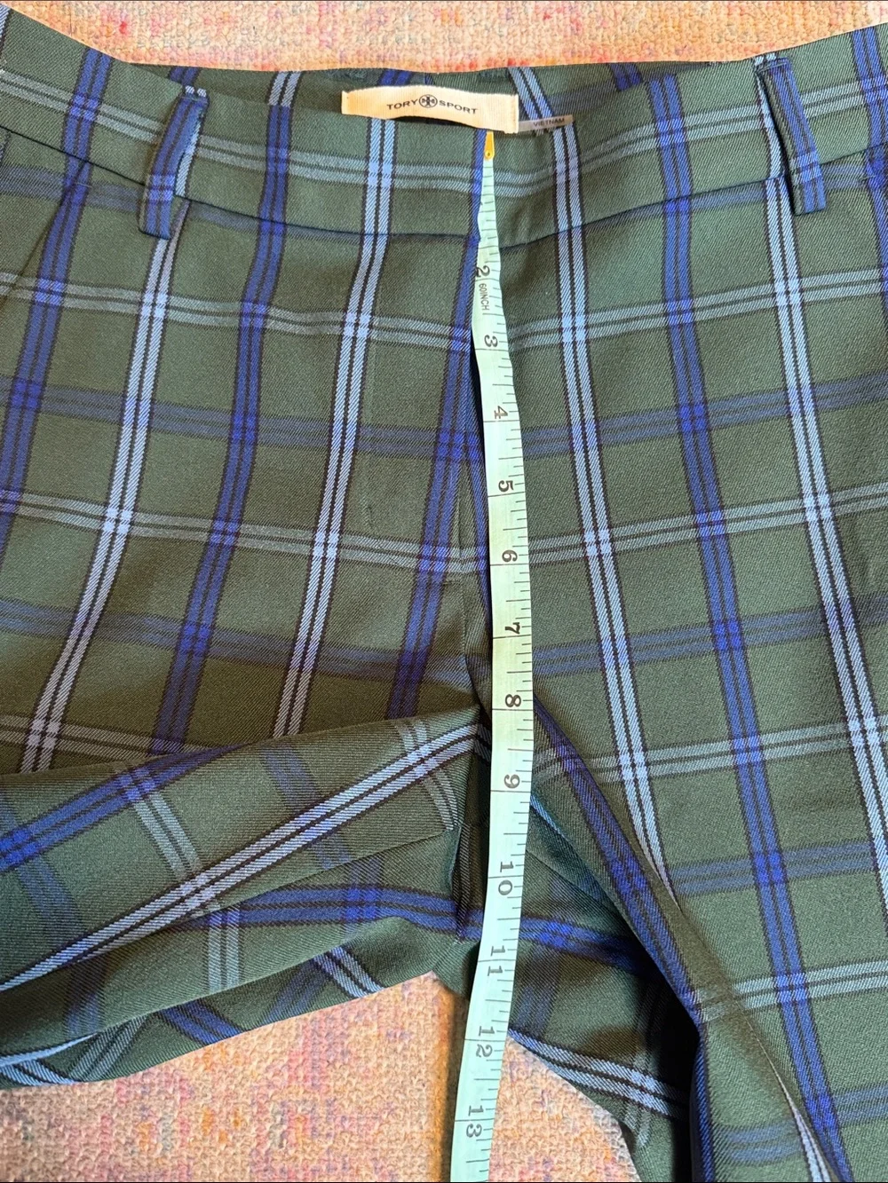 Tory Sport Green & Blue Plaid Tailored Golf Pants